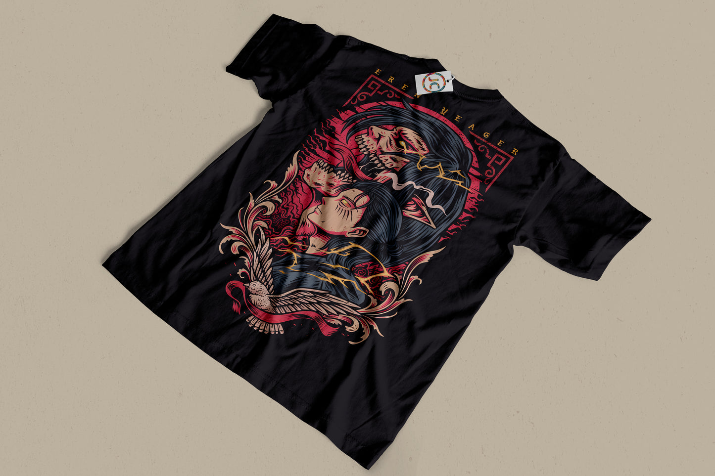 Eren Yeager Oversized Black T-Shirt