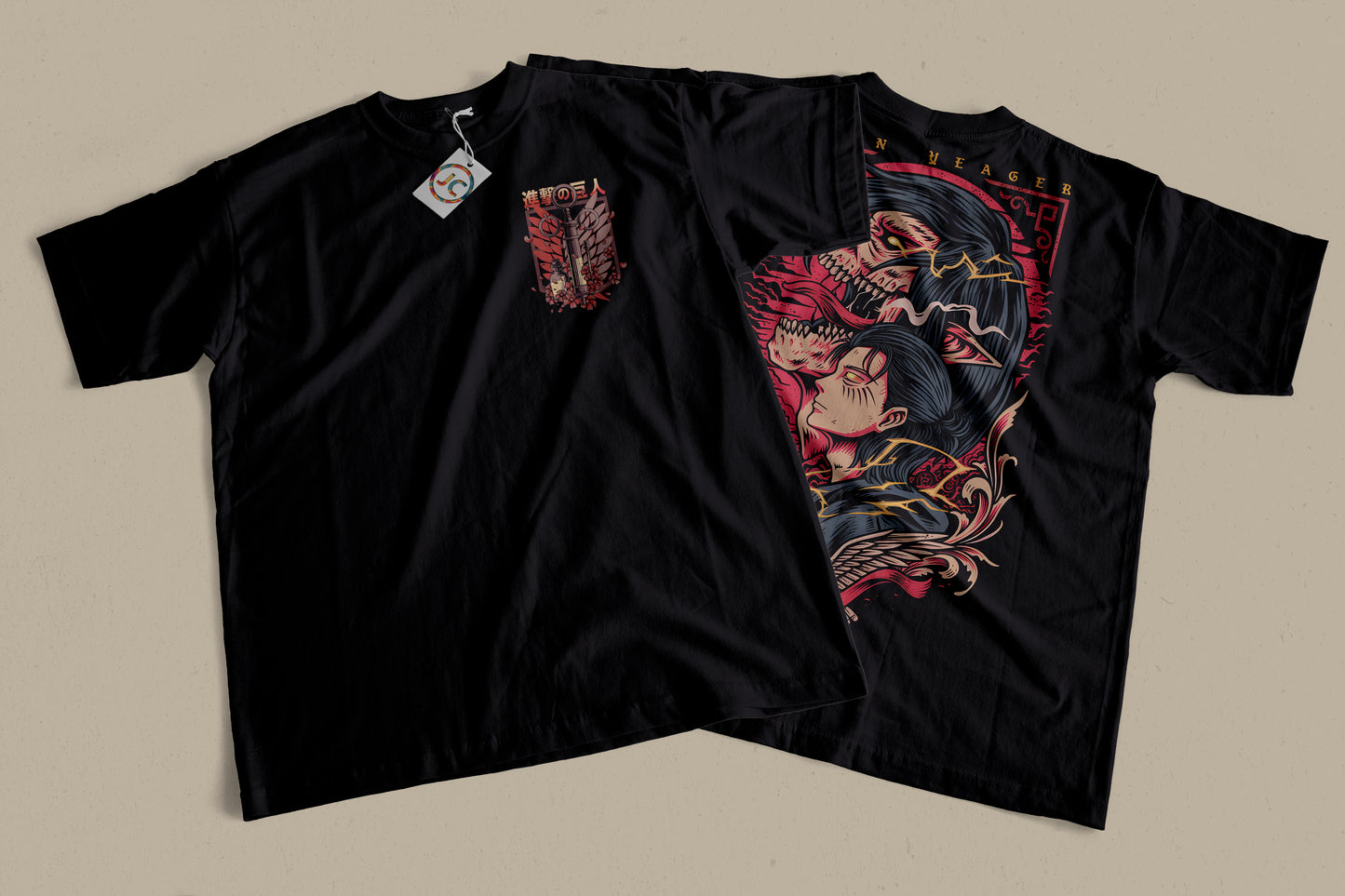 Eren Yeager Oversized Black T-Shirt