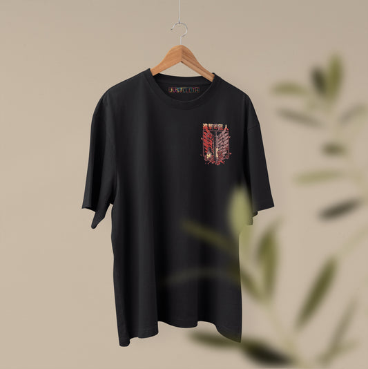 Eren Yeager Oversized Black T-Shirt