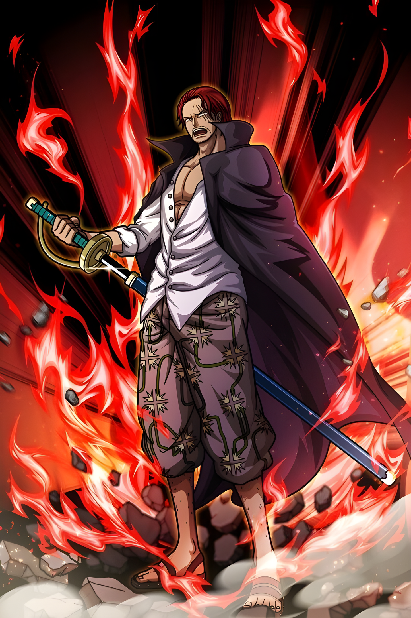 One Piece: Red Hair Shanks - The Legendary Pirate Captain Poster